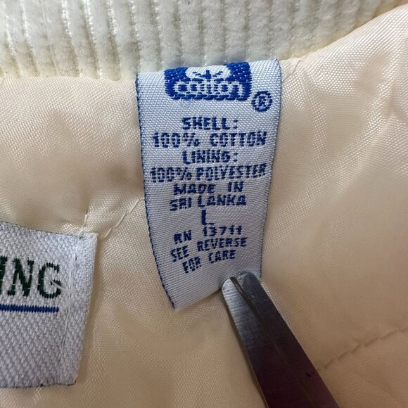 Vintage Marsh Landing Cords Women's Cream Corduroy Quilted Lined Jacket W/ Adjus - Picture 9 of 15